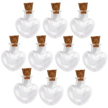 Load image into Gallery viewer, Glass heart bottle with cork and 1 screw eye, 1pc