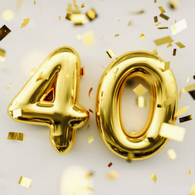 Someone's turning 40! Saturday, July 12th, all day, come and go, 10:30-4:00