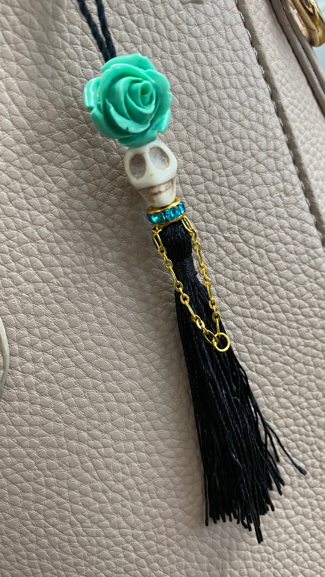 Skeleton tassel purse dangle, Friday, October 10th, 2-3pm