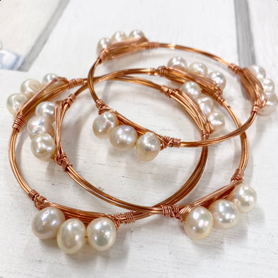 Stackable beaded wire bangles class, Wednesday, 8/27/25, 6-8pm