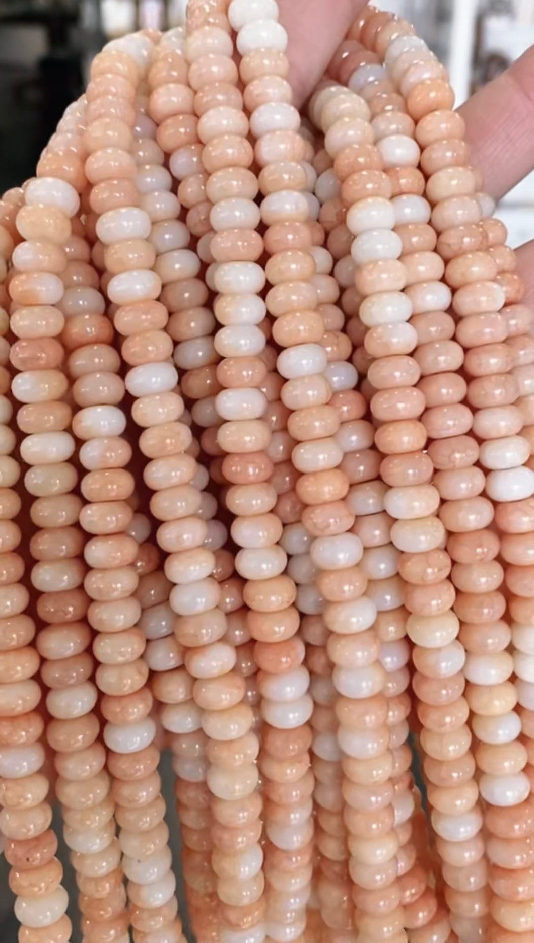 5x8mm Glass crystal rondelles, COLOR: SUN-KISSED APRICOT