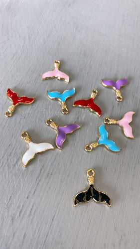 Enamel fish, whale, dolphin, mermaid tail charms