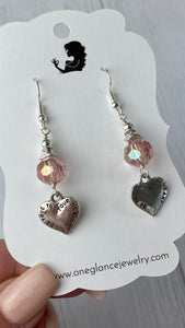 Pink 'Be true to your heart' earrings