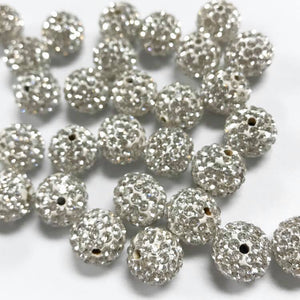 White pave beads, 12mm