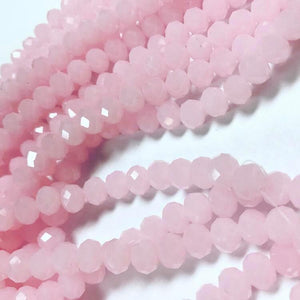 Chinese crystal: Milky pink 3x5mm rondell