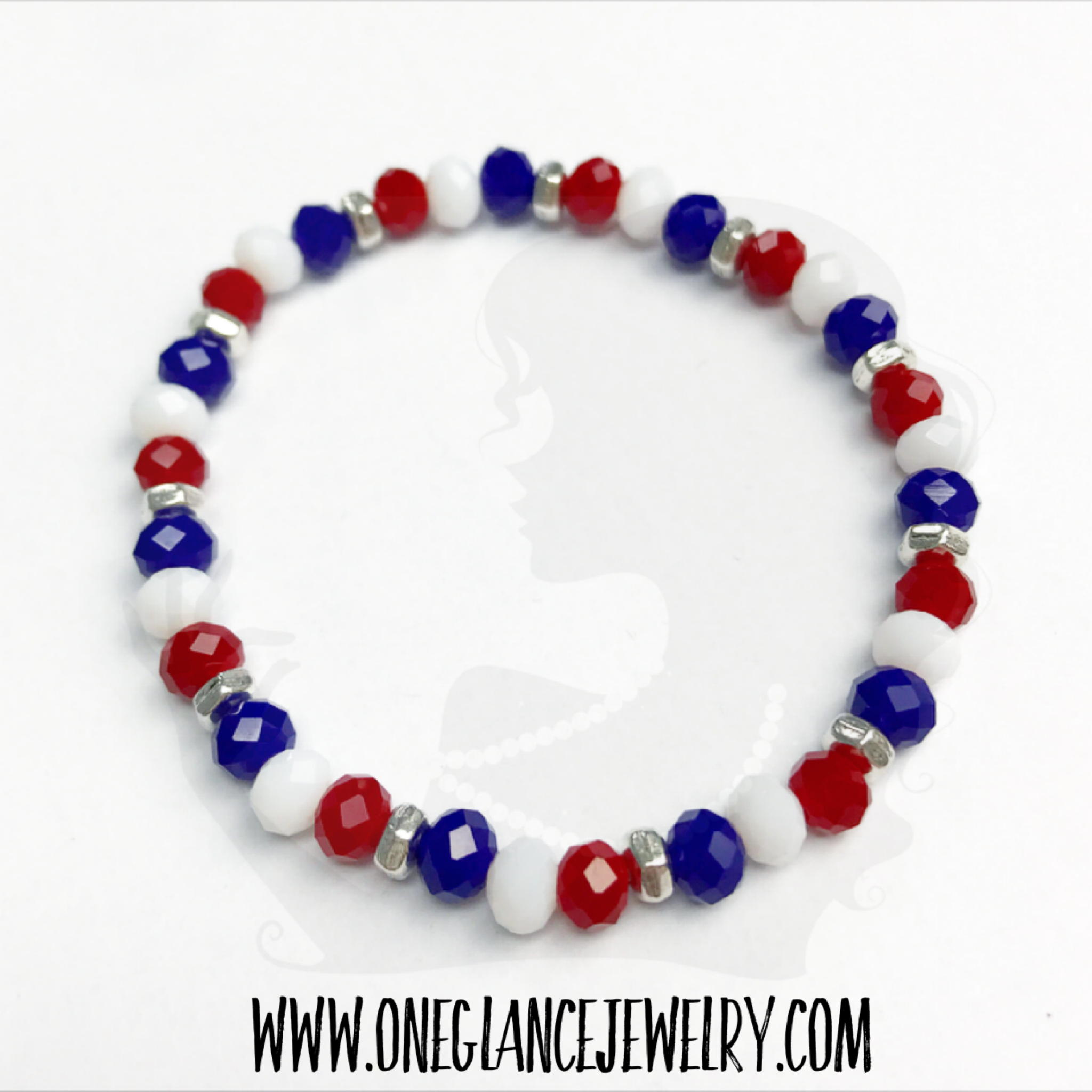 Red white and blue 2025 bead bracelets