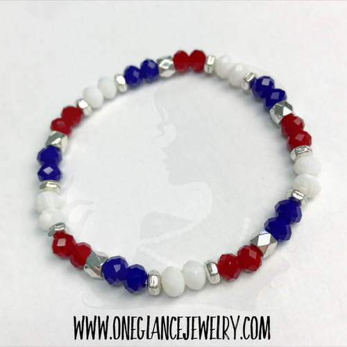 Red white and blue patriotic bracelet