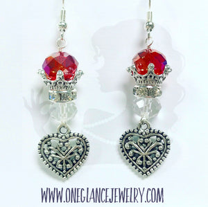 Red crown earring