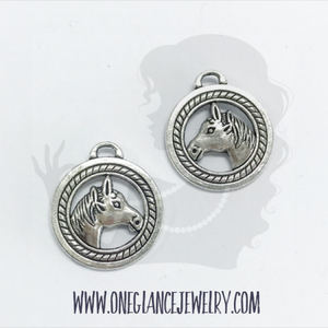 Pewter horse charm, double sided