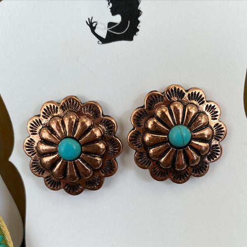 Copper & blue magnasite earrings