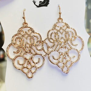 Rose gold swirl earrings