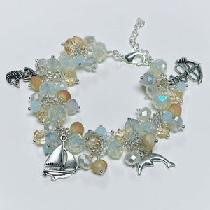 Fluffy charm bracelet~ WALK ON THE BEACH