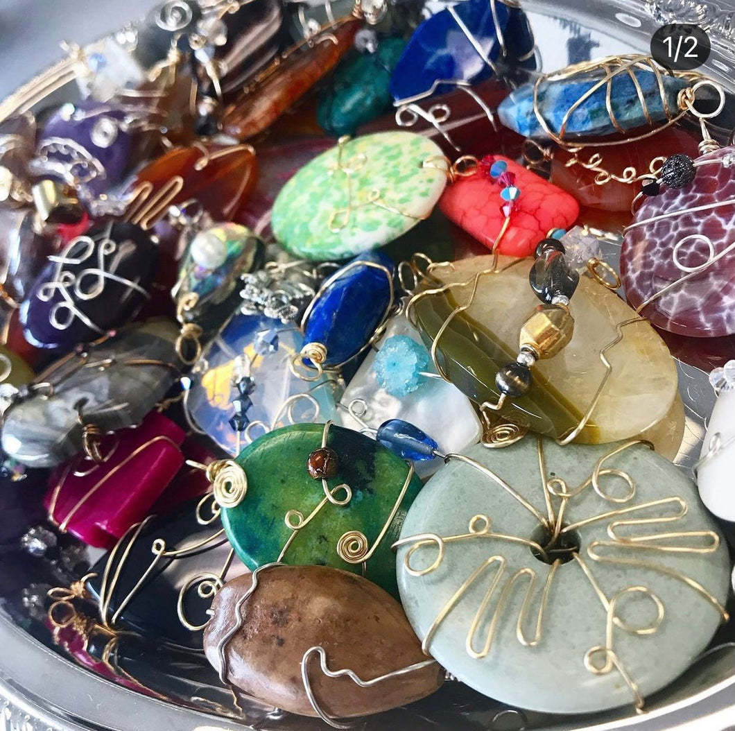 Basic pendant wrapping class, Thursday 9/19/24, 11am-1pm