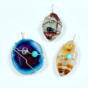 Basic pendant wrapping class, Thursday 9/19/24, 11am-1pm